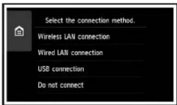 CANON Pixma TS9000 - Toque no método de conexão da impressora. - 1
