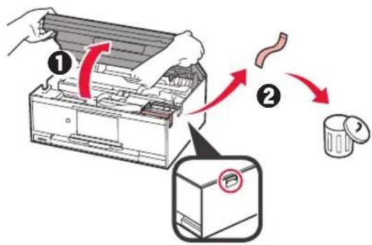 CANON Pixma TS9000 - Entfernen des Verpackungsmaterials/Anschalten des Druckers - 3