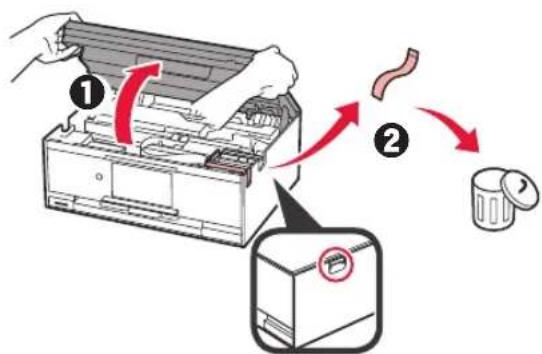 CANON Pixma TS9000 - Remoción de los materiales de empaquetado y encendido de la impresora - 3
