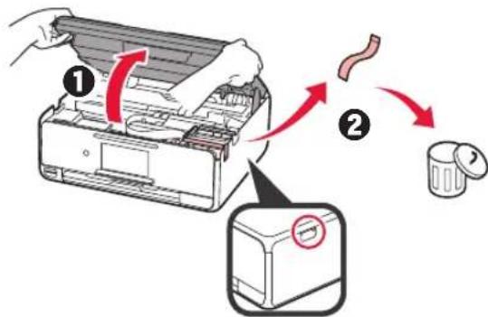 CANON Pixma TS8000 - Ta bort förpackningsmaterial/slå på skrivaren - 3