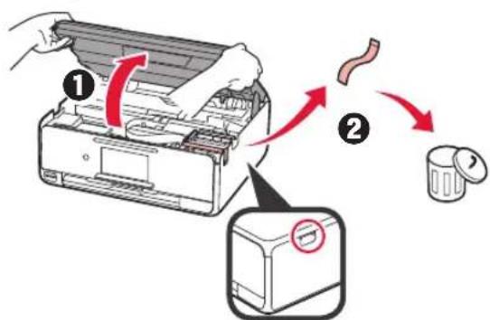 CANON Pixma TS8000 - Αφαίρεση υλικών συσκευασίας/ Ενεργοποίηση του εκτυπωτή - 3