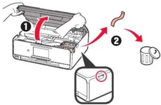CANON Pixma TS8000 - Verpakkingsmateriaal verwijderen/de printer inschakelen - 3