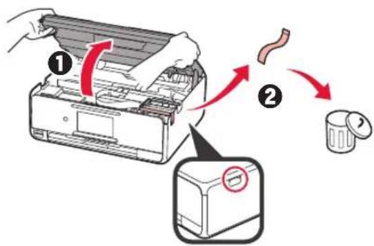 CANON Pixma TS8000 - Entfernen des Verpackungsmaterials/Anschalten des Druckers - 3