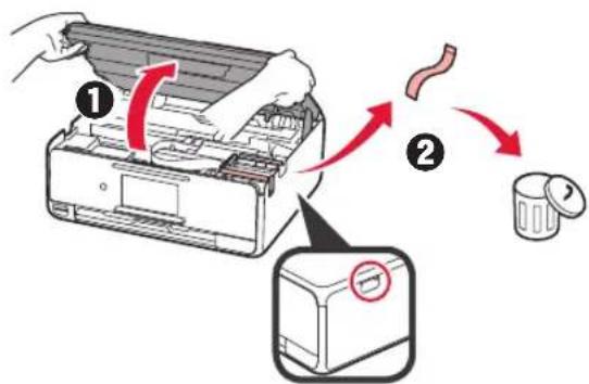CANON Pixma TS8000 - Pakkausmateriaalien irrotus / virran kytkeminen tulostimeen - 3