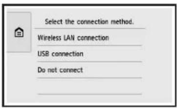 CANON Pixma TS8000 - Trykk på ønsket tilkoblingsmetode for skriveren. - 1