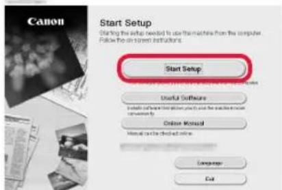 CANON Pixma TS6000 - Klikk pa Start oppsett (Start Setup). - 1
