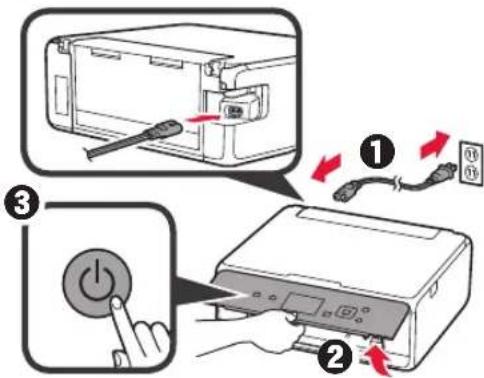 CANON Pixma TS5000 - Retrait des matériaux d'emballage / Mise sous tension de l'imprimante - 5