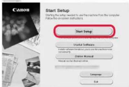 CANON Pixma TS5000 - Click Start Setup. - 1