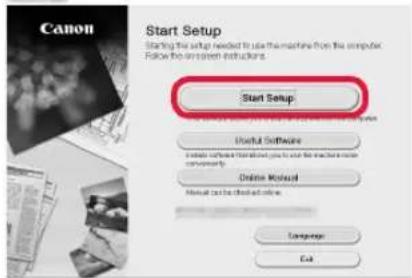 CANON Pixma TS5000 - Klikk pa Start oppsett (Start Setup). - 1