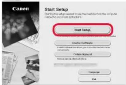 CANON Pixma TS5000 - Klicka pa Starta inställninger (Start Setup). - 1