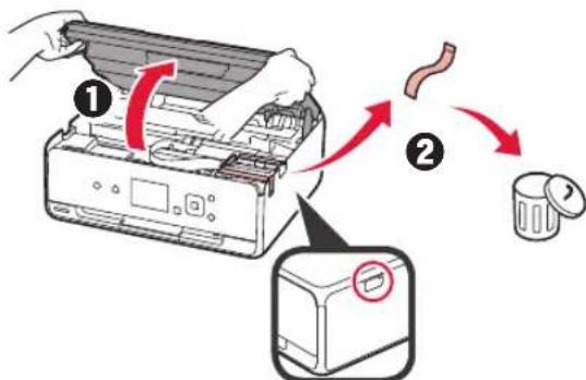 CANON Pixma TS5000 - Ta bort Förpackningsmaterial/slå på skrivaren - 3