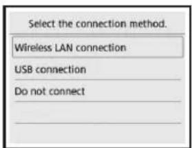 CANON Pixma TS5000 - Select your printer connection method, and then press the OK button. - 1