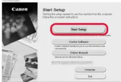 CANON Pixma TS5000 - Klichen Sie auf Setup starten (Start Setup). - 1