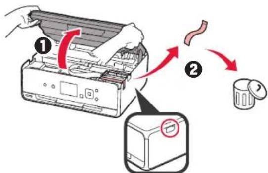 CANON Pixma TS5000 - Entfernen des Verpackungsmaterials/ Anschalten des Druckers - 3