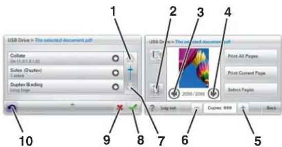LEXMARK C950 - Exemple d'écran tactile - 1