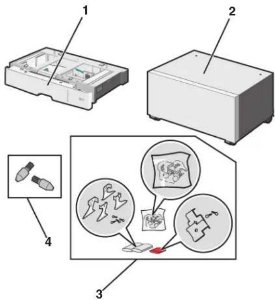 LEXMARK C925 - Installation d'un support d'imprimante et d'un tiroir en option - 3