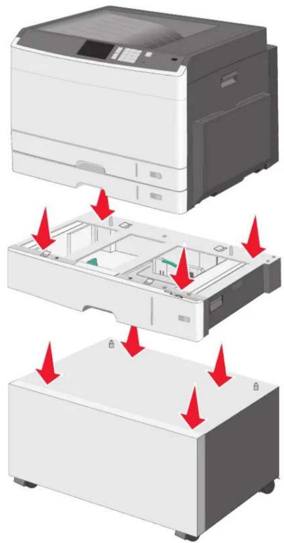 LEXMARK C925 - Installation d'un support d'imprimante et d'un tiroir en option - 5
