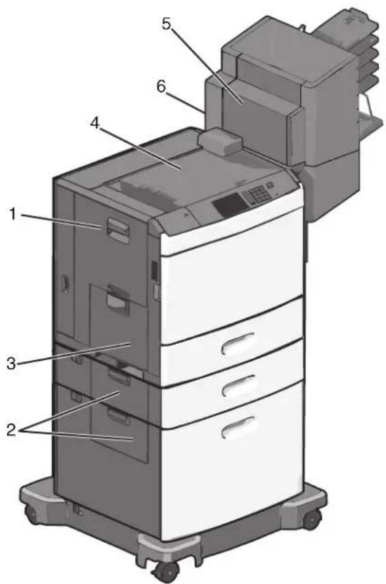 LEXMARK C792 - Explication des numérios de bourrage papier et identification des zones de bourrage - 1