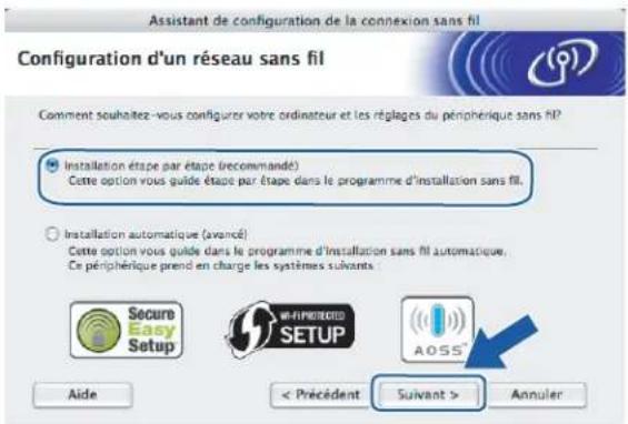 BROTHER DCP6690CW - Sélectionnez Installation étape par étape (recommandé) puis cliquez sur Suivant. - 1