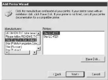 STAR LC4521 - Setting up the printer in Windows 95 - 4