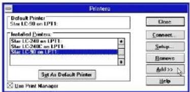 STAR LC4521 - Setting up for printing with Microsoft Windows 3.1 - 2