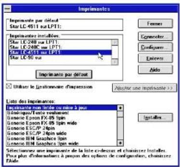 STAR LC4521 - Configuration de l'impression sous Microsoft Windows 3.1 - 5