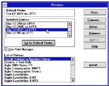 STAR LC4521 - Setting up for printing with Microsoft Windows 3.1 - 5
