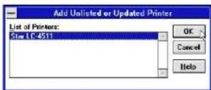 STAR LC4521 - Setting up for printing with Microsoft Windows 3.1 - 4