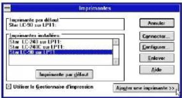 STAR LC4511 - Configuration de l'impression sous Microsoft Windows 3.1 - 2