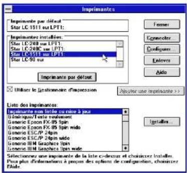 STAR LC1511 - Configuration de l'impression sous Microsoft Windows 3.1 - 5