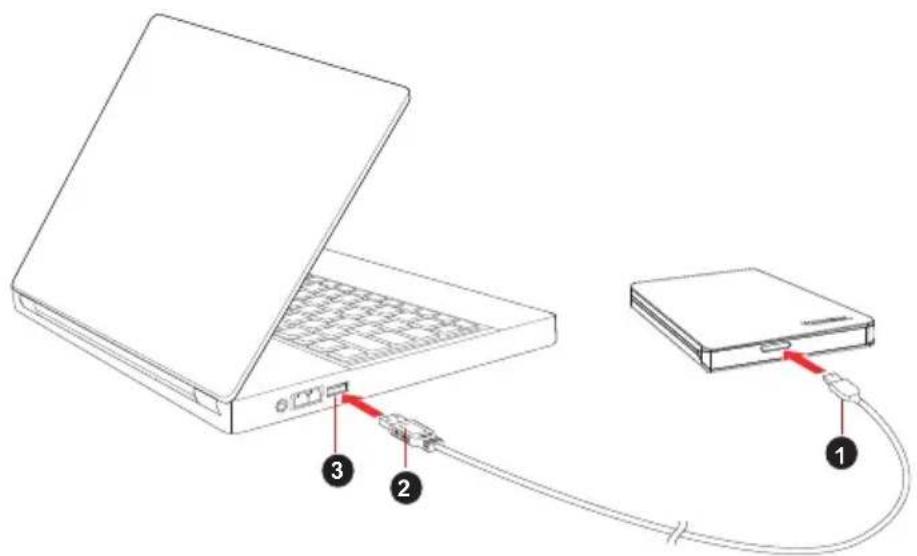 TOSHIBA Canvio Slim - Het station op uw computer aansluiten - 1