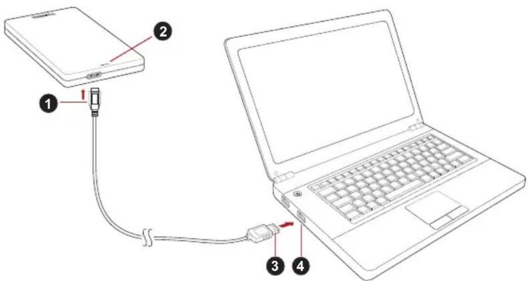 TOSHIBA Canvio Alu - Connecting the drive to your computer - 1