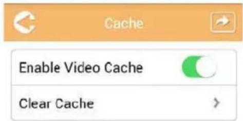 Cache Enable Video Cache Clear Cache
