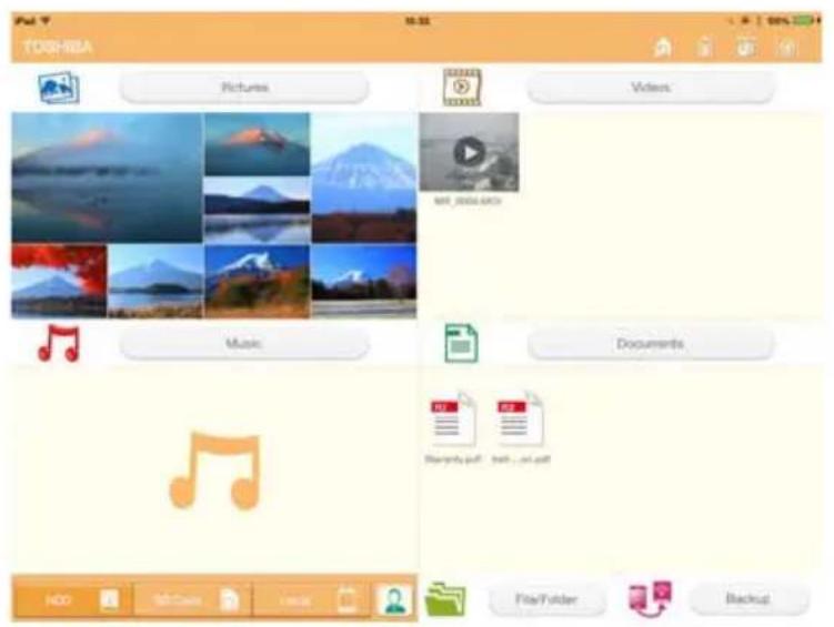 TOSHIBA Pictures Videos: MPT_JOGA-ARCH Music Documents Blomety.pdf Info...pdf File/Folder Backup ADD 50 Days Focus Backup