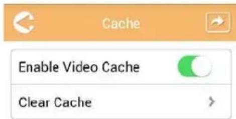 Cache Enable Video Cache Clear Cache