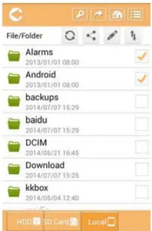 File/Folder Alarms 2013/01/01 08:00 Android 2013/01/01 08:00 backups 2014/07/07 15:29 baidu 2014/07/07 15:29 DCIM 2014/05/21 16:45 Download 2014/07/07 15:25 kkbox 2014/05/04 12:40 HDD 3D Card Local