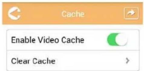 Cache Enable Video Cache Clear Cache