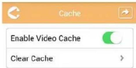 Cache Enable Video Cache Clear Cache