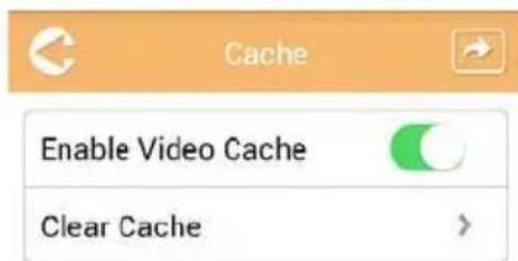 Cache Enable Video Cache Clear Cache