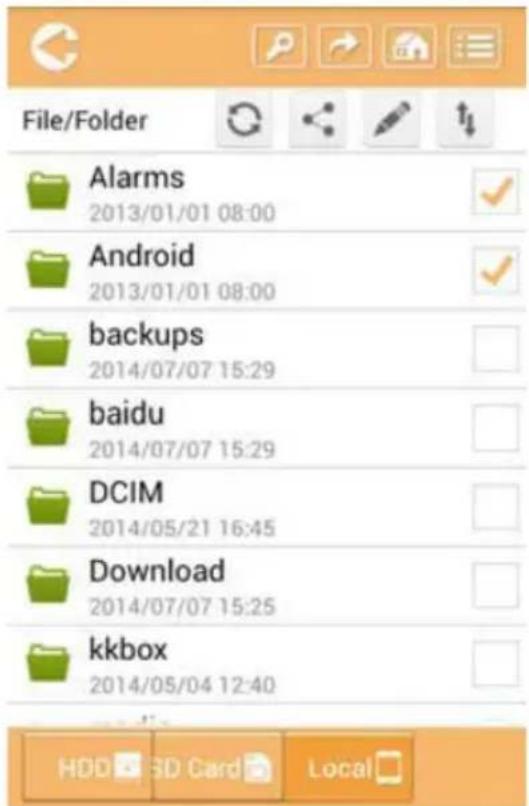 File/Folder Alarms 2013/01/01 08:00 Android 2013/01/01 08:00 backups 2014/07/07 15:29 baidu 2014/07/07 15:29 DCIM 2014/05/21 16:45 Download 2014/07/07 15:25 kkbox 2014/05/04 12:40 HDD 3D Card Local