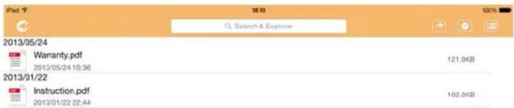 iPad 18:10 Search & Explorer 2013/05/24 Warranty.pdf 2013/05/24 10:36 121.9KB 2013/01/22 Instruction.pdf 2013/01/22 22:44 102.0KB