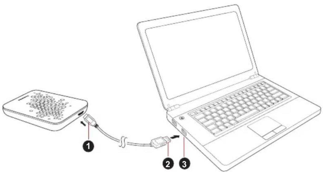 TOSHIBA StorE Art 4 - Anschließen der Festplatte an den Computer - 1