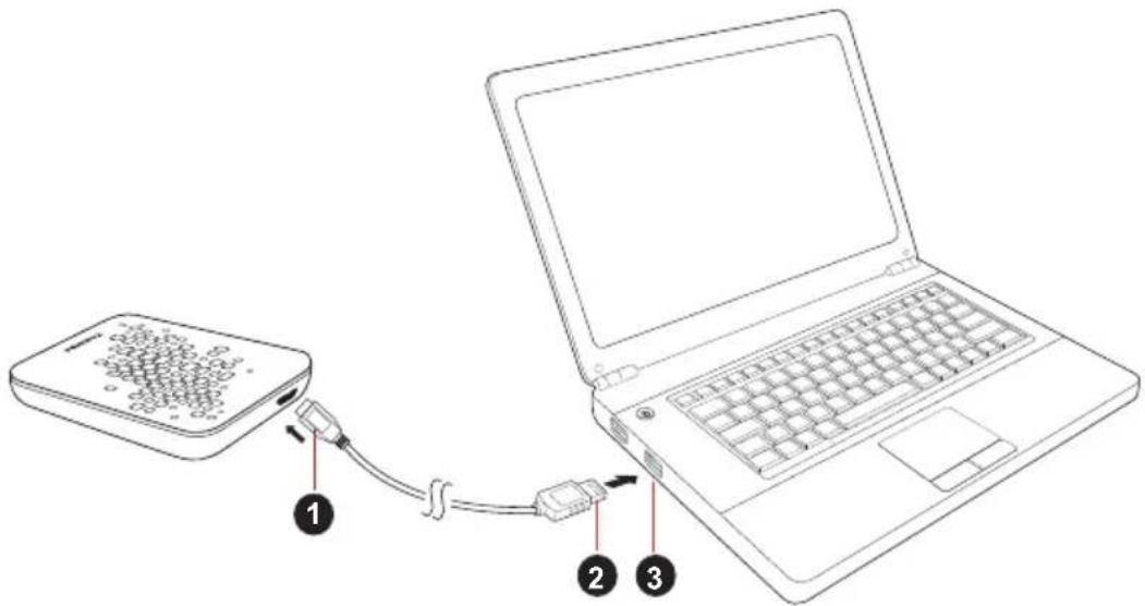 TOSHIBA StorE Art 4 - Ligar a unidade ao computador - 1