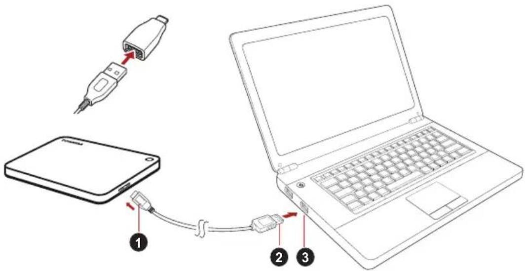 TOSHIBA Canvio Premium - Подключение диска к компьютеру - 1