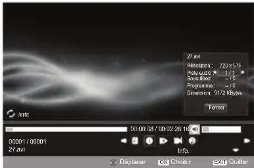 27.avi Resolution: 720 x 576 Plate audio: 1/1 Scoulines: -10 Programme: -10 Dimension: 9172 KBytes Former 00:00:08 / 00:02:28 16 00001 / 00001 27.avi Info. Déplacer OK Choisir Exit Quitter