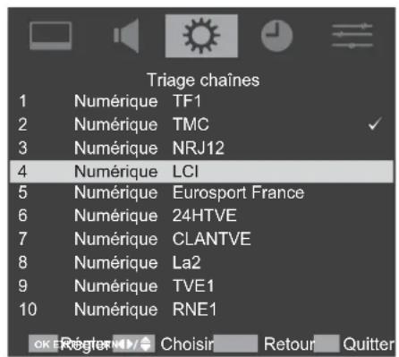 TOSHIBA 37AV613D - Triage des chaînes - 1