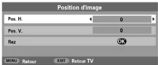 TOSHIBA WLG67 - Position d'image – analogique seulement - 2