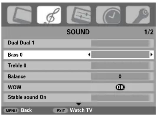 TOSHIBA WLG67 - Bass, Treble and Balance - 1
