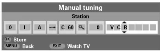 TOSHIBA WLG67 - Analogue – manual tune continued, Auto tune - 1