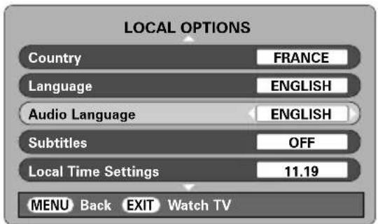TOSHIBA WLG67 - Audio languages - 2